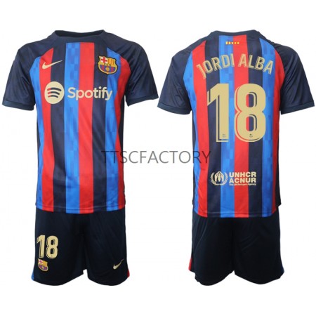 Maillot de Foot FC Barcelone Jordi Alba 18 Domicile 2022-23 - Enfant